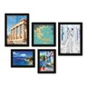 Kit Com 5 Quadros Decorativos - Grécia Mar Mykonos Mapa - 150kq01p - 1