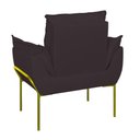Ver imagem 5 de Kit 02 Poltronas Base Metal Dourada Sala Quarto Balaqui Decor Cor:cinza