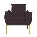 Ver imagem 4 de Kit 02 Poltronas Base Metal Dourada Sala Quarto Balaqui Decor Cor:cinza