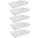 Ver imagem 1 de Kit 5 Travessas Melamina Brancas 53x32cm Restaurante Buffet Servir Salada Massa Carne