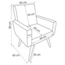 Ver imagem 3 de Poltrona Decorativa Nina Suede