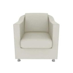 Poltrona Decorativa  Sala Recepção Escritório Suede Bege - 2