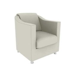 Poltrona Decorativa  Sala Recepção Escritório Suede Bege - 1