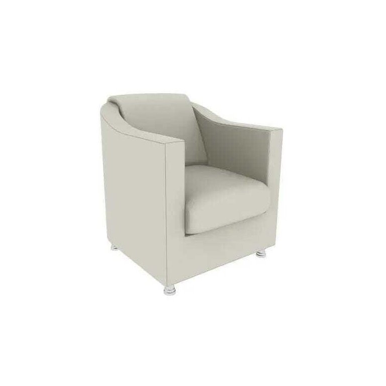 Poltrona Decorativa  Sala Recepção Escritório Suede Bege