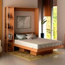 Ver imagem 1 de Cama De Casal Articulável Multifuncional Vertical com Nichos: Amêndoa