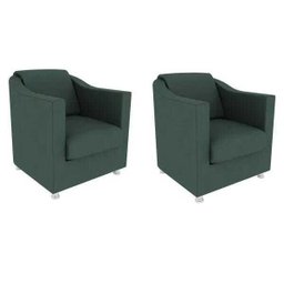 Kit 2 Poltronas Decorativas Bia Suede - 1