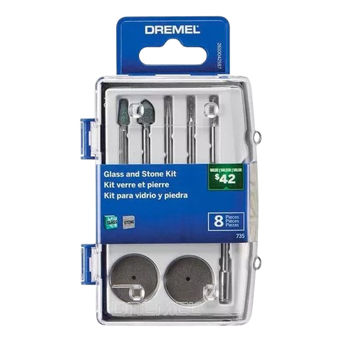 Kit Dremel 735 Vidro e Pedra C/8pcs
