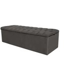 Ver imagem 1 de Calçadeira com Baú Estofada Espanha 160cm Queen Size para Cama Box Suede Cinza - Gat Magazine