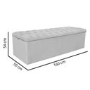 Ver imagem 3 de Calçadeira com Baú Estofada Espanha 160cm Queen Size para Cama Box Suede Cinza - Gat Magazine