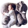 Almofada Travesseiro Elefante de Pelúcia para Bebê Dormir Cinza 62cm - Franquia Ursos e Pelúcias - 1