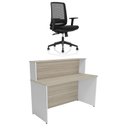 Ver imagem 2 de Balcão de Atendimento para Loja e Recepção Comercial 120x60cm + Cadeira de Escritório Ergonômica