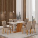 Ver imagem 3 de Conjunto 6 Cadeiras de Jantar em MDF Miami Yescasa Marrom/Freijó/Camurça