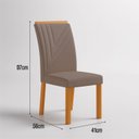 Ver imagem 2 de Conjunto 6 Cadeiras de Jantar em MDF Miami Yescasa Marrom/Freijó/Camurça