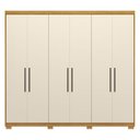 Ver imagem 2 de Guarda Roupa Casal Ambiente Venice 62780pe Cinamon Touch Off White com Pés - Demóbile