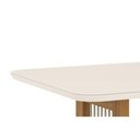 Ver imagem 5 de Sala de Jantar Completa Yara C/ Tampo Madeirado C/ Vidro Curvo 160x90cm e 6 Cadeiras Eloa Nature/