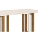 Ver imagem 4 de Sala de Jantar Completa Yara C/ Tampo Madeirado C/ Vidro Curvo 160x90cm e 6 Cadeiras Eloa Nature/