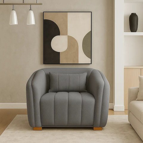 Poltrona Lilian Luxo Recepção Escritório Suede Branco:cinza/liso