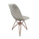 Ver imagem 4 de Kit 4 Cadeiras Jantar Estofadas Nude Eiffel Eames Base Cobre