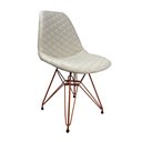 Ver imagem 2 de Kit 4 Cadeiras Jantar Estofadas Nude Eiffel Eames Base Cobre