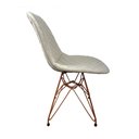 Ver imagem 3 de Kit 4 Cadeiras Jantar Estofadas Nude Eiffel Eames Base Cobre