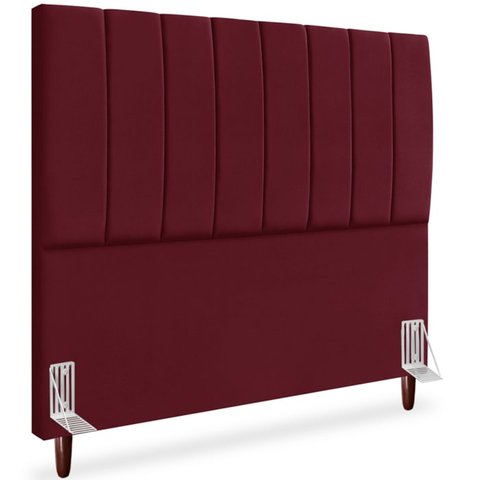 Cabeceira Casal 140cm Arlla Suede Vinho Rm