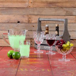 Conjunto 6 Taças Vinho de Vidro Diamond 210 ml - Transparente - 2