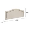 Cabeceira Queen Curva Luxo 160x60 Courino Off White - Tachas Fumê - 3