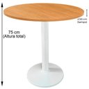 Ver imagem 5 de Mesa Zeta Ferro Branco 75 Cm (alt) Disco Redondo Tampo Mdp Redondo 80 Cm Larg X 2,5 Cm Alt Samba