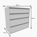 Ver imagem 3 de Cômoda 4 Gavetas Co19 Nova Mobile 84,7x90x44,7cm Noce e Branco