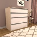 Ver imagem 2 de Cômoda 4 Gavetas Co19 Nova Mobile 84,7x90x44,7cm Noce e Branco