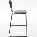 Ver imagem 6 de Kit 05 Banquetas Altas Bar Sala de Jantar Fixa Allana L02 Facto Verde Musgo Linho Cinza - Lyam
