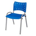 Ver imagem 2 de Cadeira Iso Base Cinza , Escritório Azul - Kit 2 Un