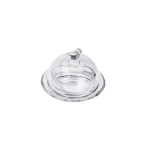 Manteigueira de Cristal e Pássaro