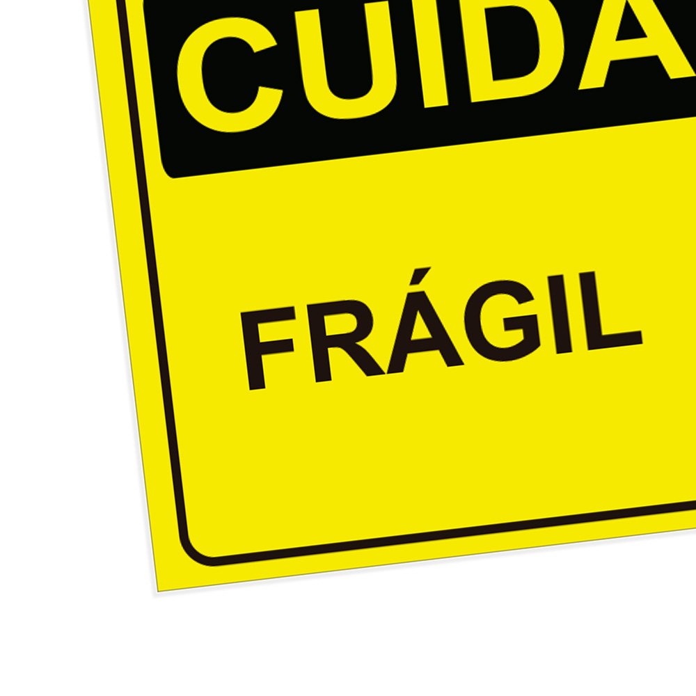 Placa de Sinalização Cuidado Frágil em Pvc - 2