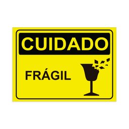Placa de Sinalização Cuidado Frágil em Pvc - 1