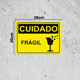Placa de Sinalização Cuidado Frágil em Pvc - 3
