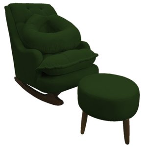 Kit Amamentação com Balanço Suede Verde - Dominic Decor Lille