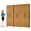Ver imagem 5 de Guarda-Roupa Casal 6 Portas 4 Gaveta com Pés San Francisco Marrom/Carvalho Americano
