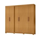 Ver imagem 2 de Guarda-Roupa Casal 6 Portas 4 Gaveta com Pés San Francisco Marrom/Carvalho Americano