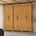 Ver imagem 1 de Guarda-Roupa Casal 6 Portas 4 Gaveta com Pés San Francisco Marrom/Carvalho Americano