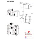 Ver imagem 4 de Kit Armário de Cozinha Aéreo 93cm com Balcão Multiuso Fruteira Multimóveis Mp2283 Branco