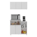 Ver imagem 2 de Kit Armário de Cozinha Aéreo 93cm com Balcão Multiuso Fruteira Multimóveis Mp2283 Branco