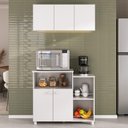 Ver imagem 1 de Kit Armário de Cozinha Aéreo 93cm com Balcão Multiuso Fruteira Multimóveis Mp2283 Branco