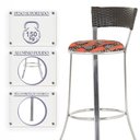 Ver imagem 4 de Jogo de Mesa Bistrô com Tampo de Vidro Redondo 4 Banquetas em Alumínio e Fibra Sintética Argila