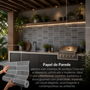Ver imagem 6 de Papel de Parede Adesivo Azulejo Tijolinho Cinza Escuro Premium para Cozinhas e Áreas Gourmet