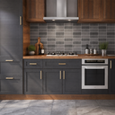 Ver imagem 4 de Papel de Parede Adesivo Azulejo Tijolinho Cinza Escuro Premium para Cozinhas e Áreas Gourmet