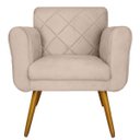 Ver imagem 3 de Kit 2 Poltronas Decorativas Isabella em Tressê Suede Bege - Ds Móveis