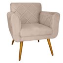 Ver imagem 2 de Kit 2 Poltronas Decorativas Isabella em Tressê Suede Bege - Ds Móveis