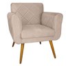 Kit 2 Poltronas Decorativas Isabella em Tressê Suede Bege - Ds Móveis - 2