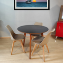 Ver imagem 4 de Mesa de Jantar Redonda Júlia de 90cm Preta - Pés em Madeira Maciça